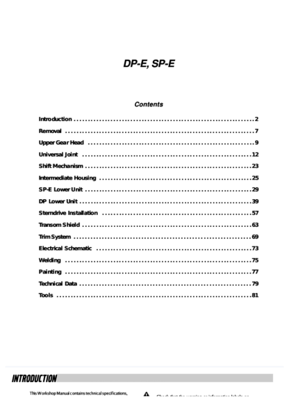 Volvo Penta DP E SP E Sterndrives Workshop Manual - Image 3