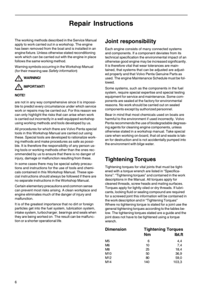 Volvo Penta KAD42 Marine Engines Fuel Lubrication Systems Workshop Manual - Image 8