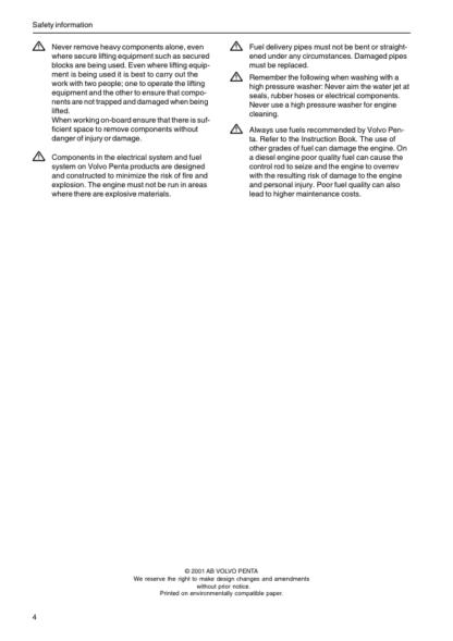 Volvo Penta KAD42 Marine Engines Fuel Lubrication Systems Workshop Manual - Image 6