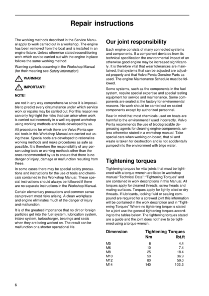 Volvo Penta KAD42 Marine Engines Intake Exhaust Cooling Systems Manual - Image 8