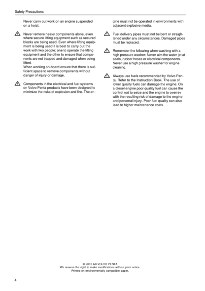 Volvo Penta KAD42 Marine Engines Intake Exhaust Cooling Systems Manual - Image 6