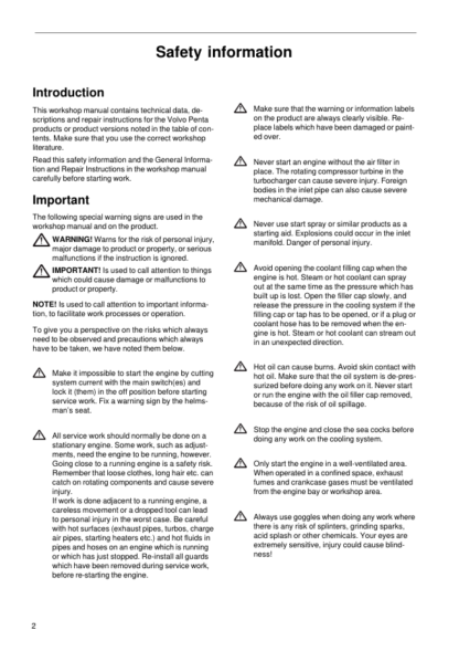Volvo Penta KAD44P KAMD44P KAD300 KAMD300 Marine Engines EDC I Fuel System Workshop Manual - Image 4