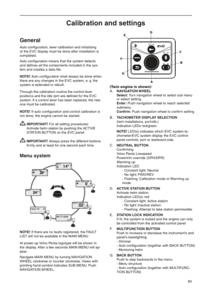 Volvo Penta Marine Engines EVC Control Panel Operation Manual - Image 3