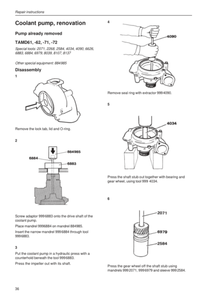 Volvo Penta TAMD61A TAMD62A TAMD63P A Marine Engines Inlet Exhaust Cooling System Manual - Image 11