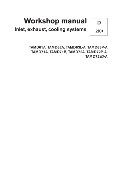 Volvo Penta TAMD61A TAMD62A TAMD63P A Marine Engines Inlet Exhaust Cooling System Manual - Image 2