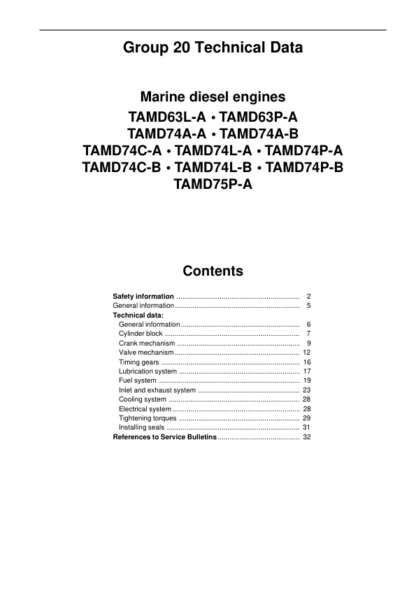 Volvo Penta TAMD63A Marine Engine Technical Data - Image 3