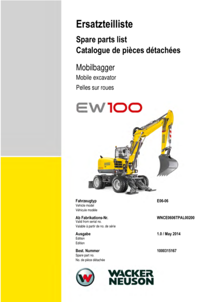 Wacker Neuson E06 06 Mobile Excavator Parts Catalog - Image 2