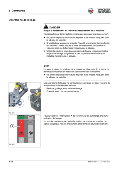 Wacker Neuson EW100 Excavator Operator Manual - Image 10