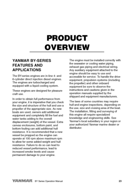 Yanmar 4BYand6BY Engine Operation Manual - Image 13