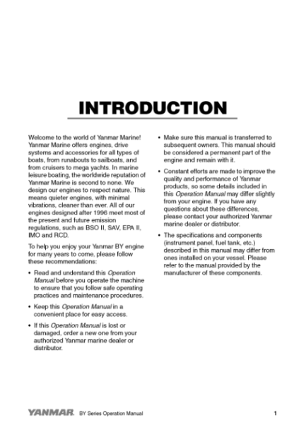 Yanmar 4BYand6BY Engine Operation Manual - Image 9