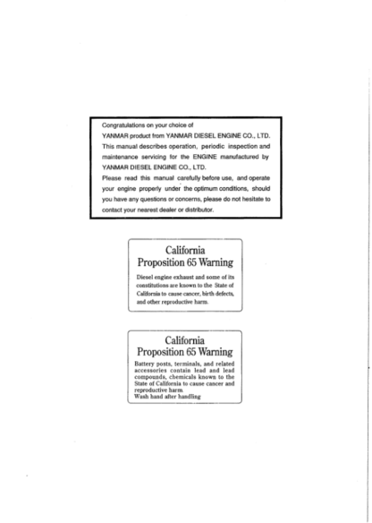 Yanmar 6LY2 Engine Operation Manual - Image 3