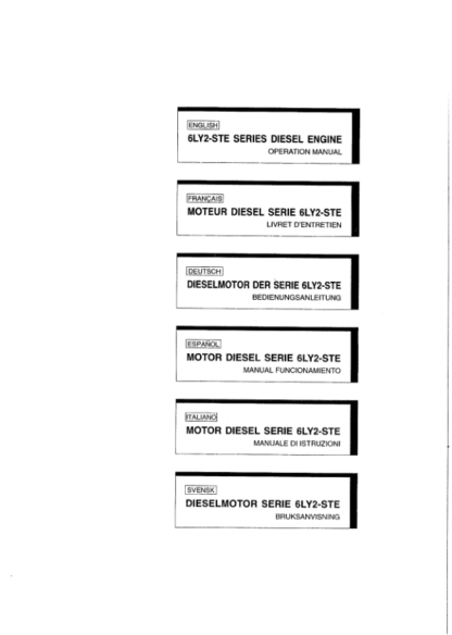 Yanmar 6LY2 Engine Operation Manual - Image 4