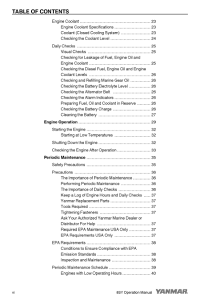 Yanmar 8SY Engine Operation Manual - Image 8