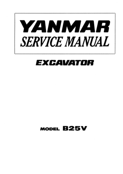 Yanmar B25V Excavator Service Manual - Image 2