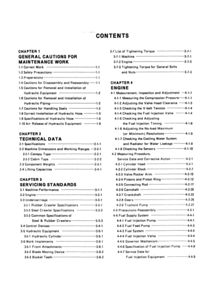 Yanmar B25V Excavator Service Manual - Image 4