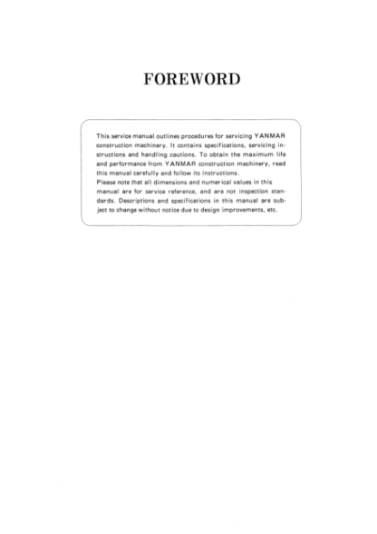 Yanmar B25V Excavator Service Manual - Image 3