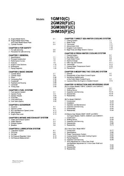 Yanmar GM Engine Service Manual - Image 6