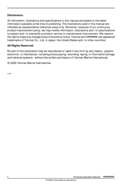 Yanmar JH Series Engine Operation Manual - Image 5