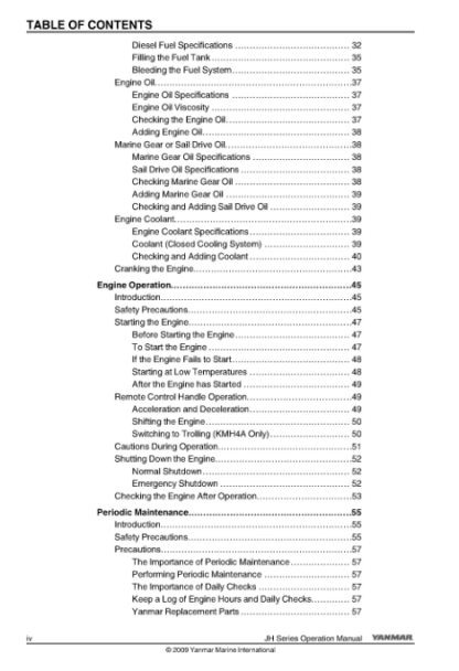 Yanmar JH Series Engine Operation Manual - Image 7
