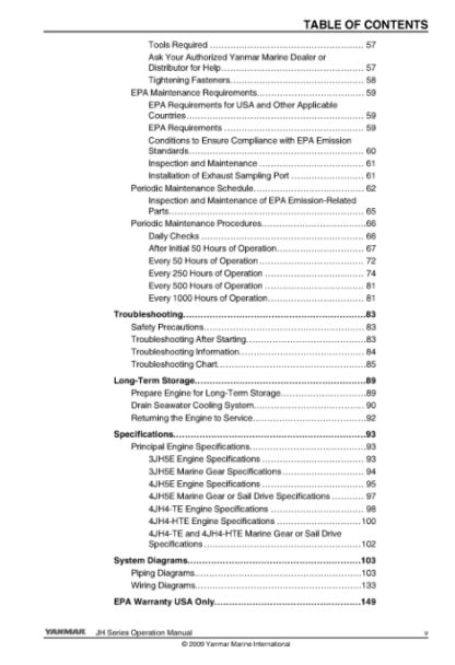 Yanmar JH Series Engine Operation Manual - Image 8