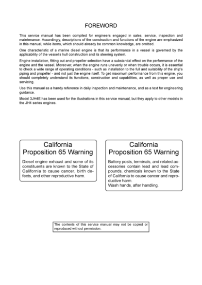 Yanmar JH4 Series Engine Service Manual - Image 3
