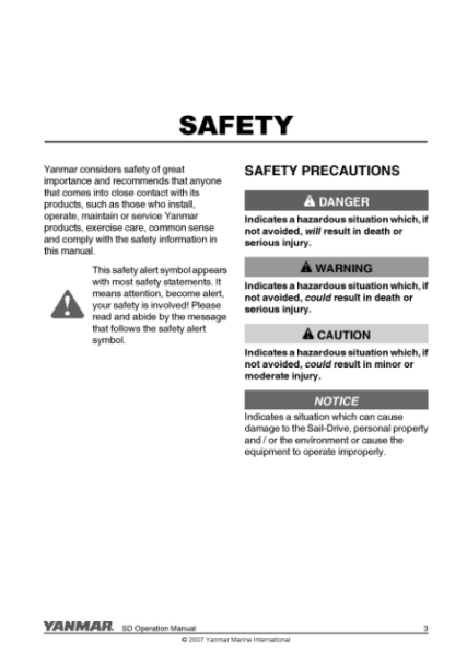 Yanmar SAILDRIVE SD20 SD30 SD31 Engine Operation Manual - Image 8