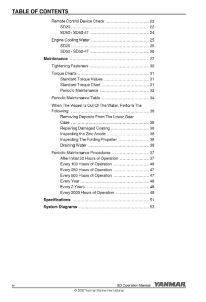 Yanmar SAILDRIVE SD20 SD30 SD31 Engine Operation Manual - Image 5