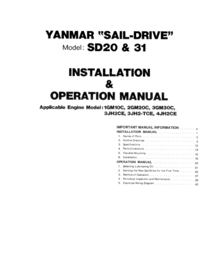 Yanmar SD20 SD31 Engine Operation Manual - Image 4