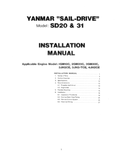 Yanmar SD20 SD31 Engine Operation Manual - Image 6