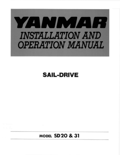 Yanmar SD20 SD31 Engine Operation Manual - Image 3