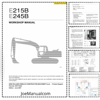 New Holland E215B E245B Hydraulic Excavator Service Manual Rev 06-2007
