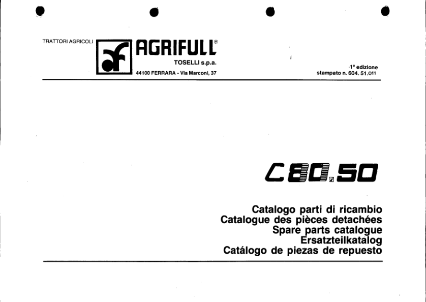 Agrifull C80-50 Tractor Parts Manual - Image 2