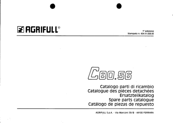 Agrifull C80-56 Tractor Parts Manual - Image 2