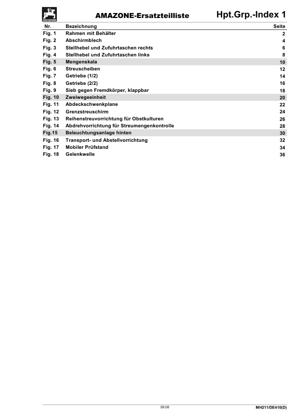 Amazone ZA-X Fertilizer Spreader Parts Catalog - Image 9