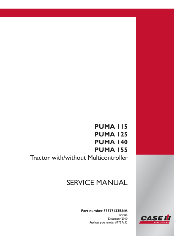CASE PUMA 115 125 140 155 Tractor Service Manual - Image 2