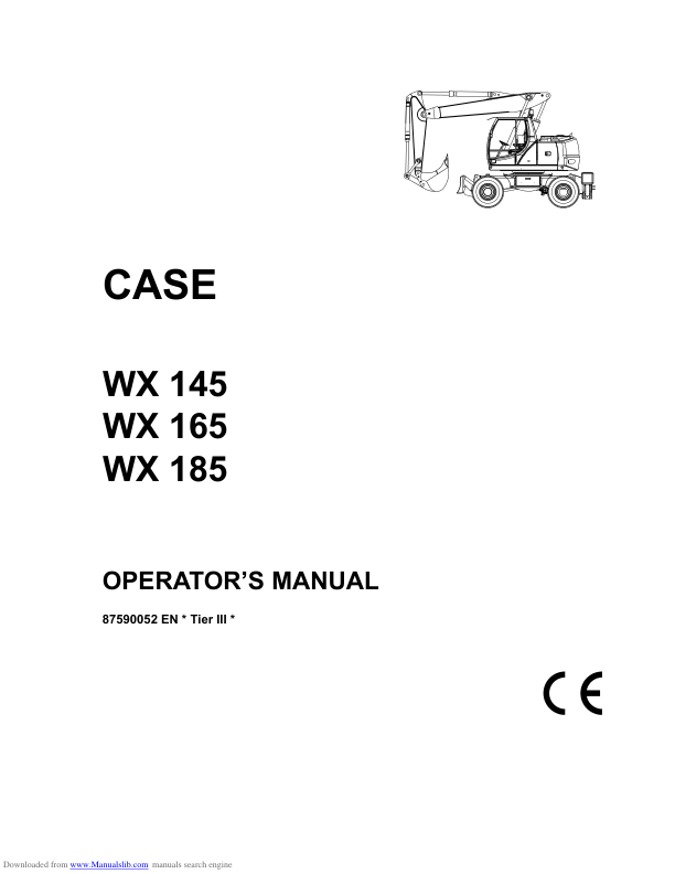 CASE WX145 WX165 WX185 Operators Manual - Image 2