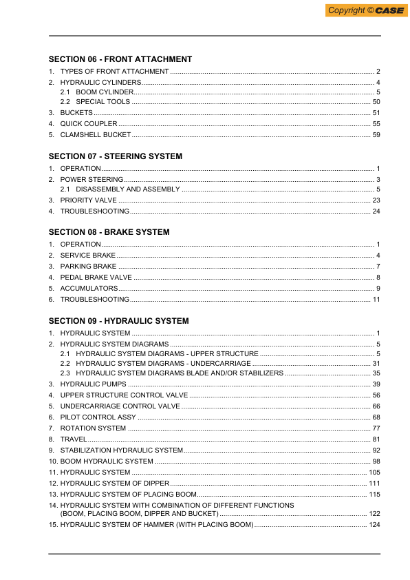 CASE WX145 WX165 WX185 Wheeled Excavator Repair Manual - Image 7