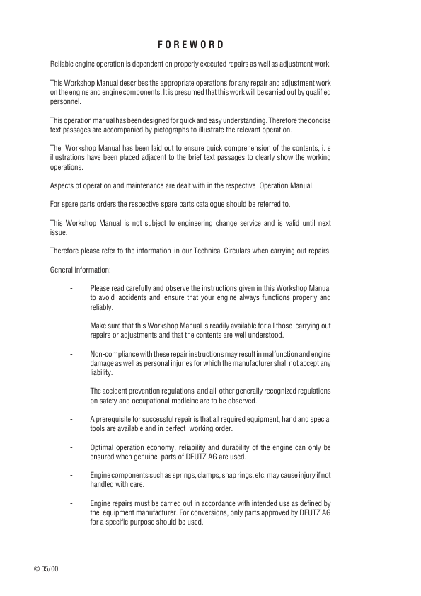 Deutz 1012 1013 Engine Workshop Manual - Image 4
