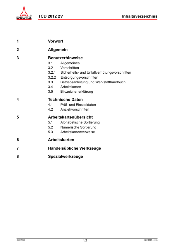 Deutz TCD 2012 2V Engine Workshop Manual German - Image 3