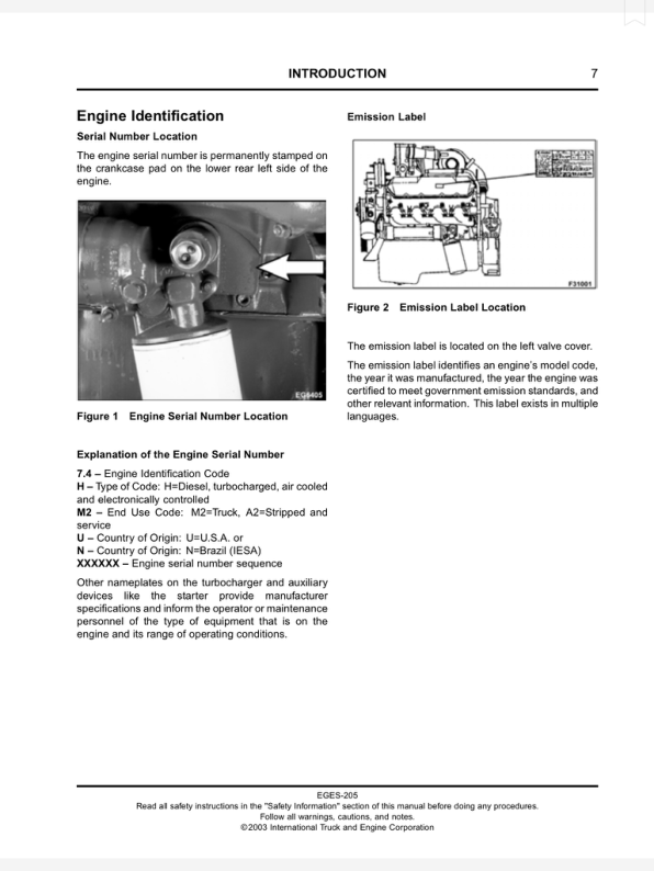 International T 444E Diesel Engine Service Manual 1997-2003 - Image 9