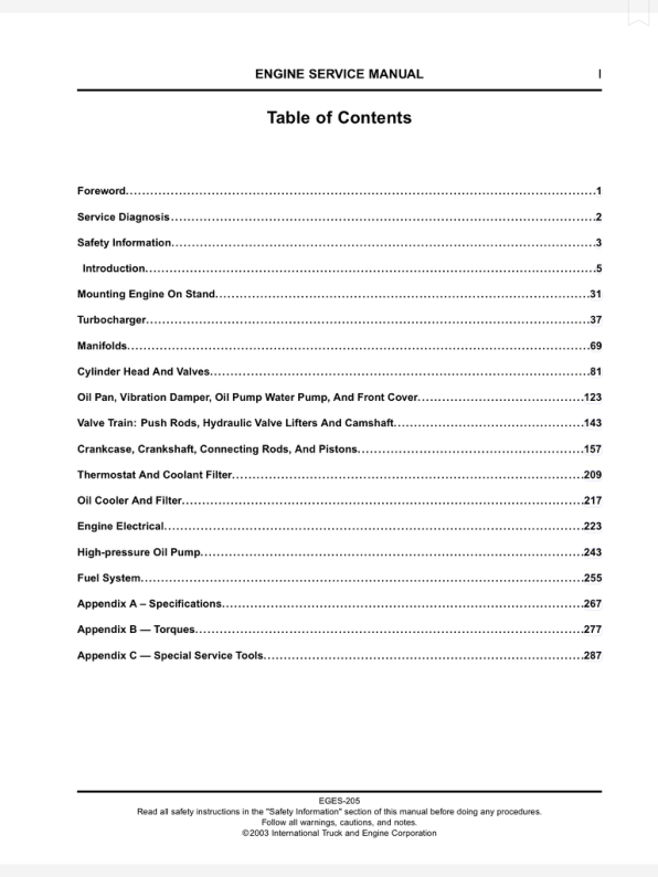 International T 444E Diesel Engine Service Manual 1997-2003 - Image 3