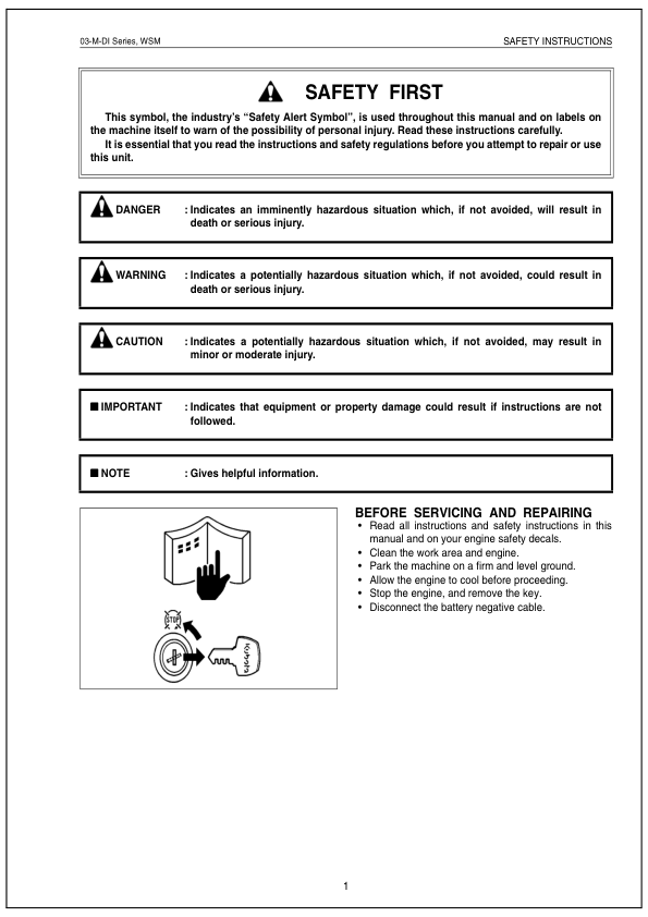 Kubota 03-M Series Tightening Torqes Repair Manual - Image 7