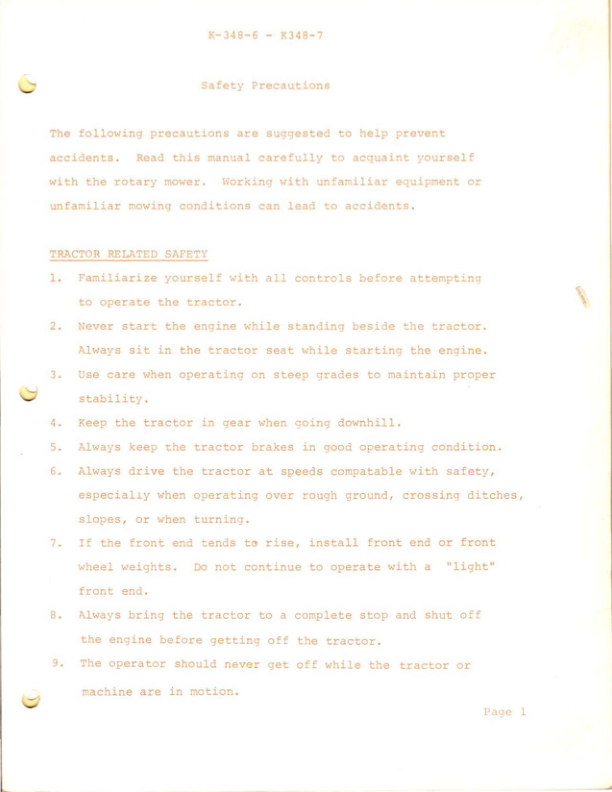 Kubota K348-6 K348-7 Rotary Mower Operators Manual - Image 4