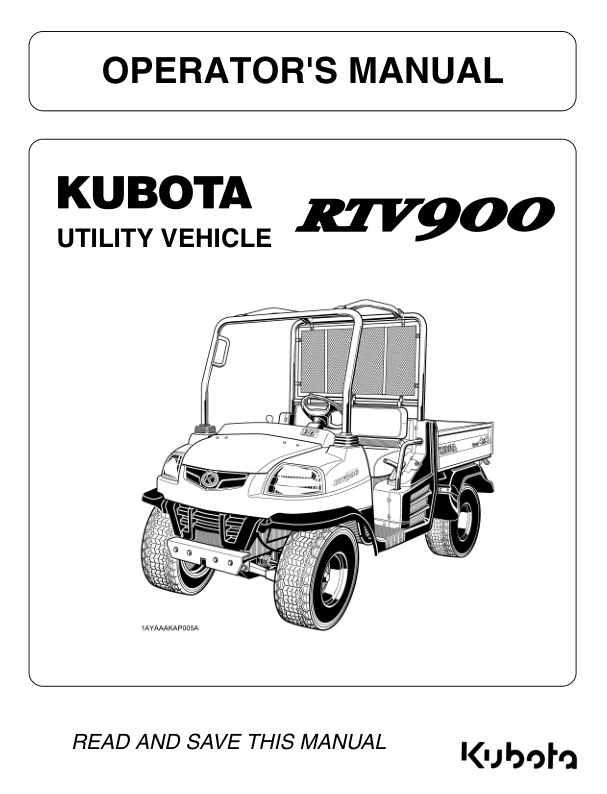 Kubota RTV 900 Utility Vehicle Operators Manual - Image 2