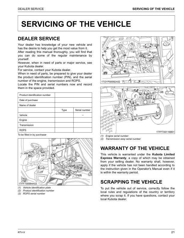 Kubota RTV X Series Utility Vehicle Operators Manual - Image 11