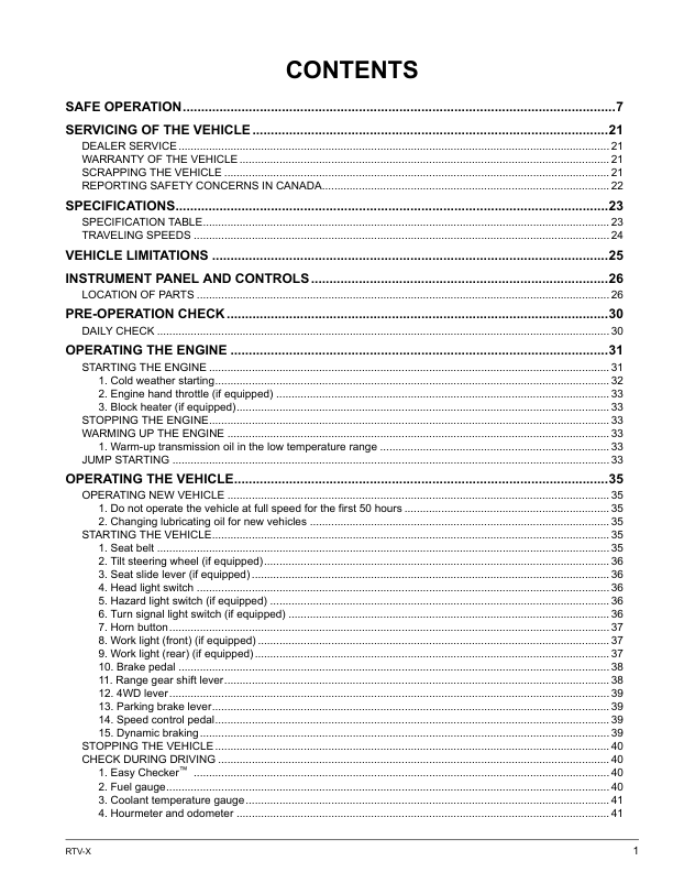 Kubota RTV X Series Utility Vehicle Operators Manual - Image 5