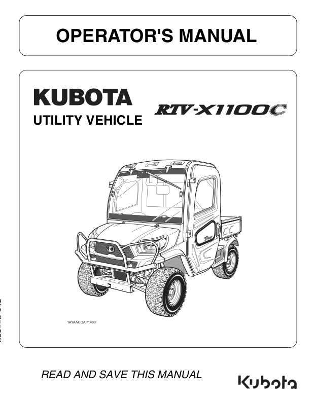 Kubota RTV X1100C Utility Vehicle Operators Manual - Image 2