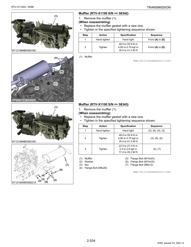 Kubota RTV X1100C Utility Vehicle Workshop Manual Rev 10-2021 - Image 11