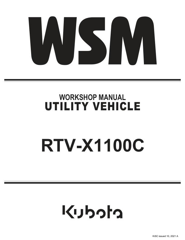 Kubota RTV X1100C Utility Vehicle Workshop Manual Rev 10-2021 - Image 2