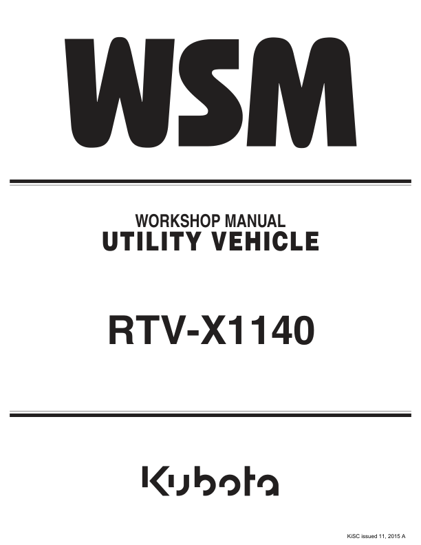 Kubota RTV X1140 Utility Vehicle Workshop Manual - Image 2